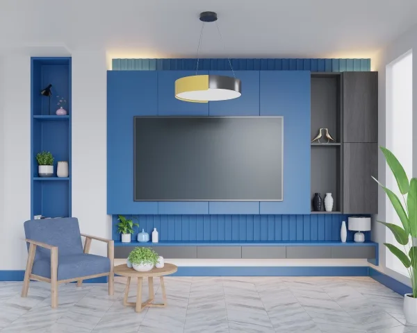 Built-in media room cabinetry and entertainment storage